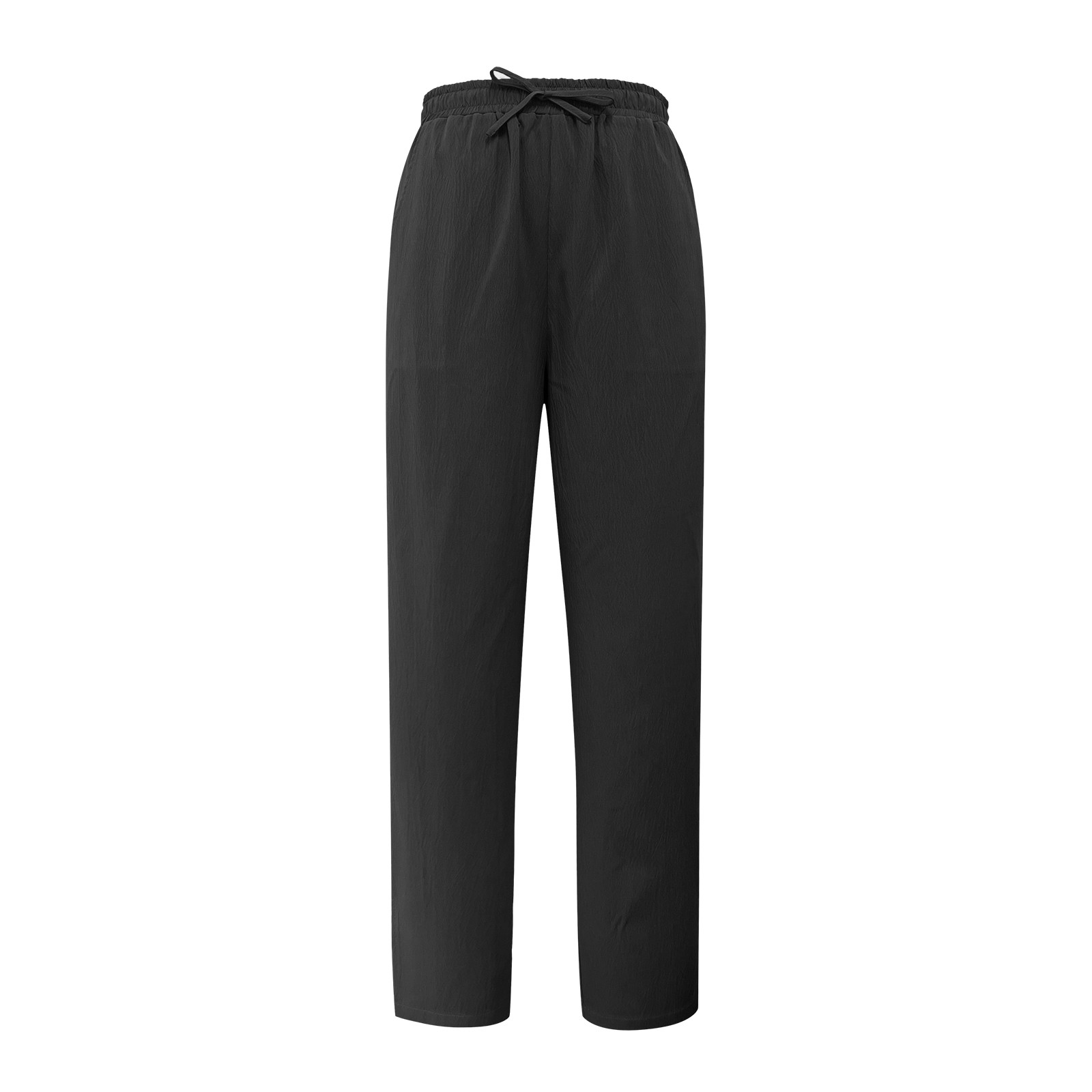 thumbnail image 4 of Pantalones cortos de lino de cintura alta y pierna ancha para mujer: pantalones boho palazzo informales para la playa, poliéster, cintura elástica, tallas S-XXXXXL., 4 of 5